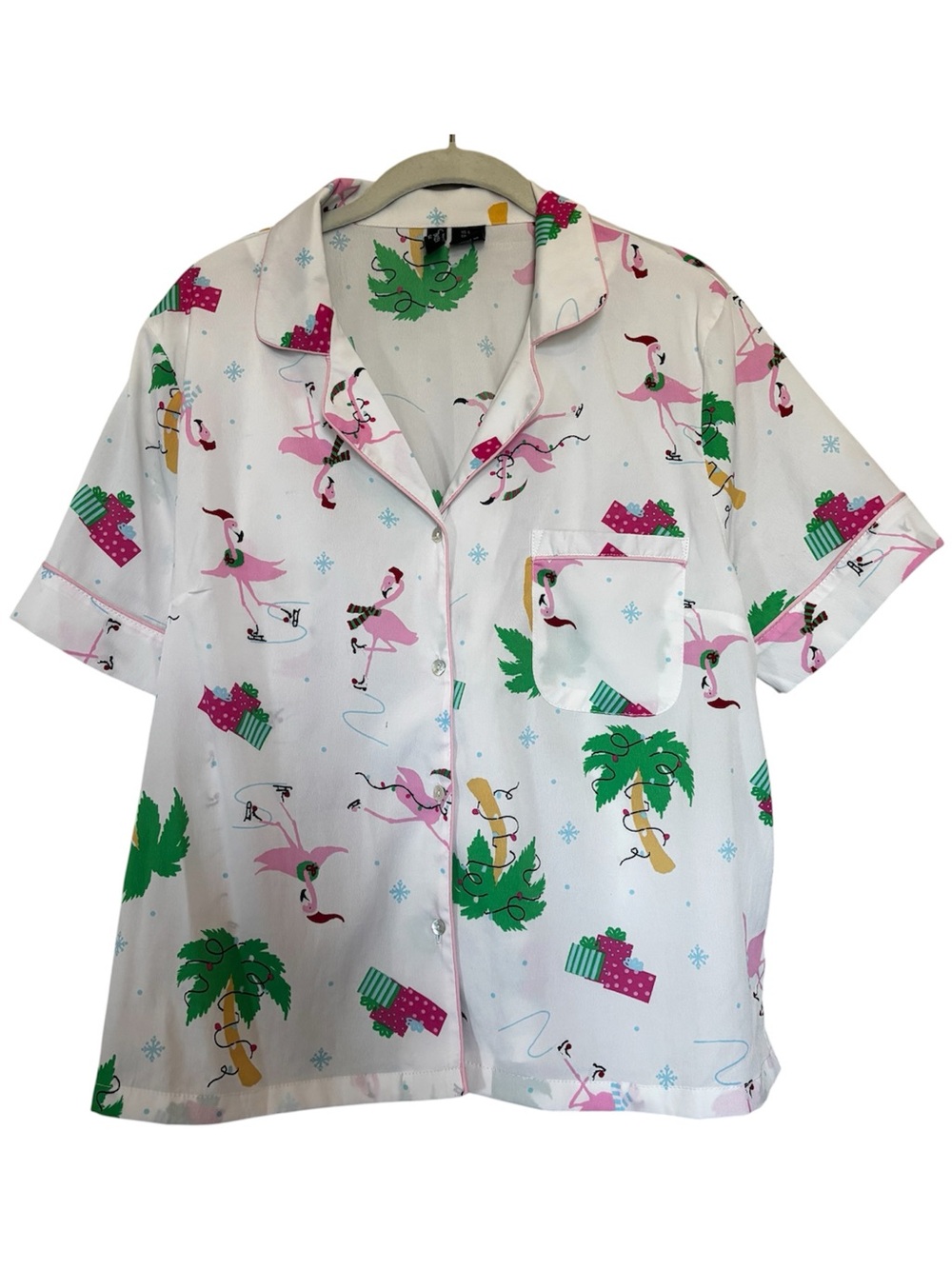 Women’s Flamingo Christmas Pajama Top
